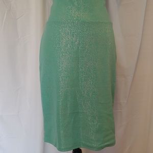 LulaRoe Cassie Pencil Skirt, Med, EUC Aqua Sparkle